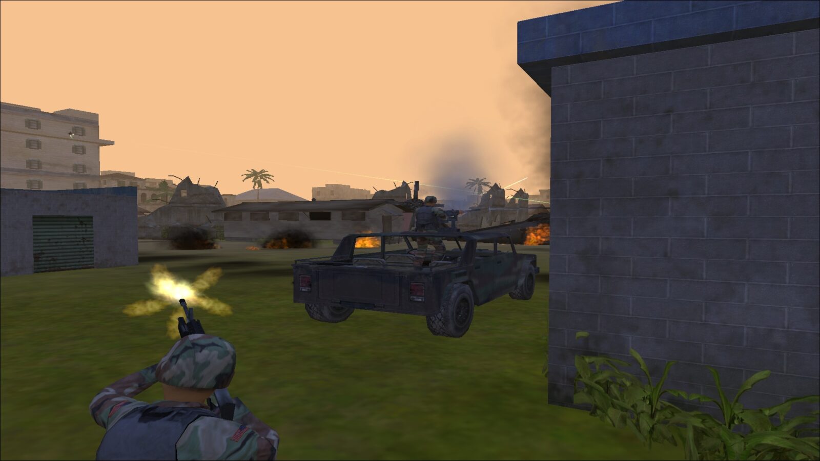 Your goals is to establish a perimiter around the crash site of call sign 'Courage53' and look for survivors.
Then escort any surviving crew members to a nearby UN armored vehicle. 
Secure sensitive items from the Black Hawk to prevent them from falling into enemy hands. 
Finally exfil your team with 2 HMMWVs back to the drop off point.